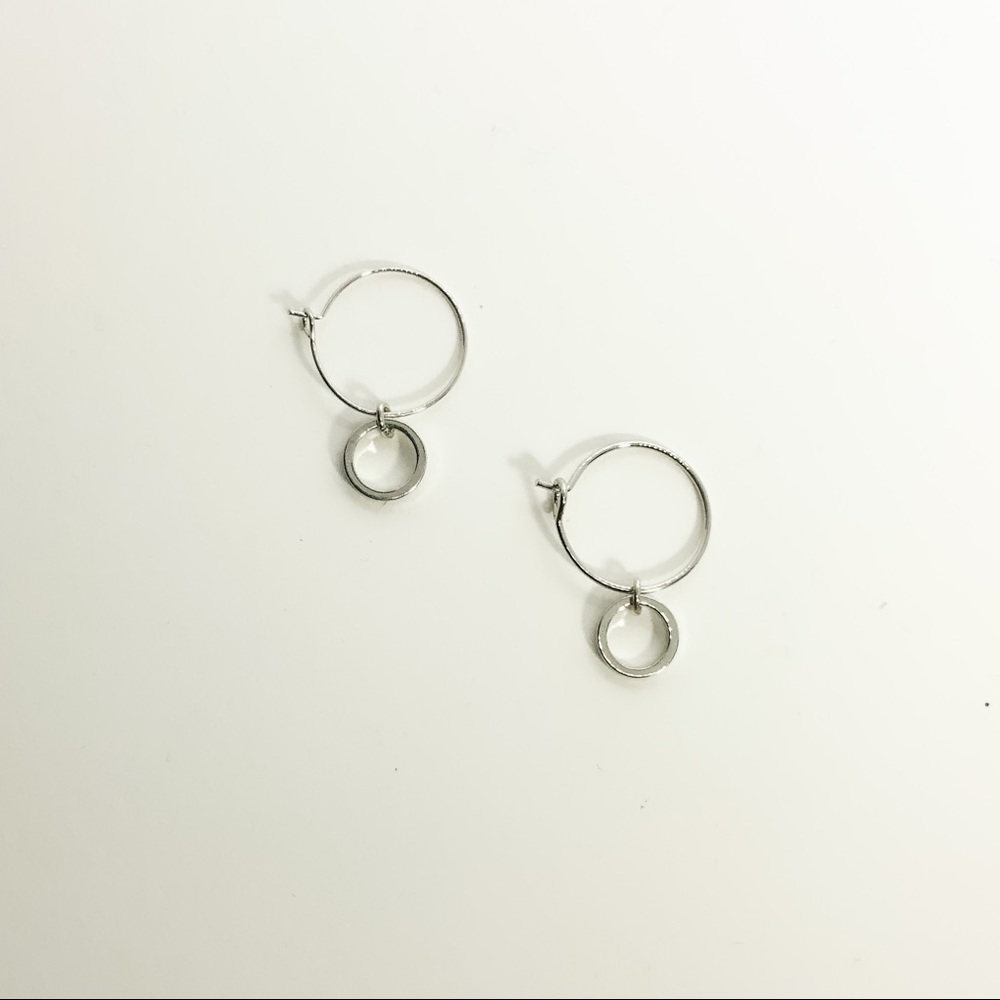 Circle Charm Huggie Hoop Earring